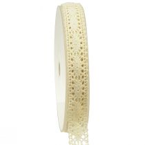 Cinta de encaje cinta de crochet color crema cinta para joyería A18mm L20m