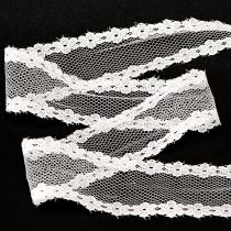 Artículo Cinta de encaje para boda, cinta decorativa, encaje blanco, 28 mm, 20 m