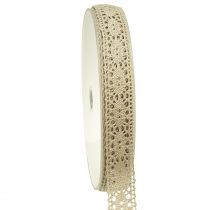 Artículo Cinta de encaje cinta decorativa encaje beige B18mm 20m