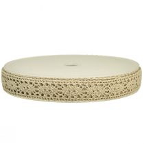 Artículo Cinta de encaje decorativa beige W18mm 20m