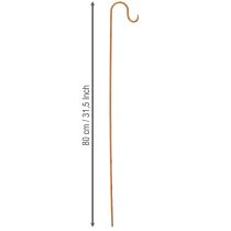 Artículo Barra con gancho, adorno decorativo de metal para jardín color óxido, 80 cm de alto, 3 piezas