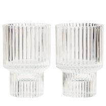 Artículo Portavelas Stick portavelas de vidrio Ø5cm H8cm 4 piezas