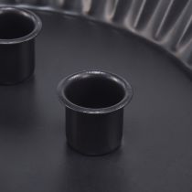 Artículo Portavelas de metal con forma de pastel – Negro, Ø 24 cm – Elegante decoración de mesa para 4 velas – 2 piezas