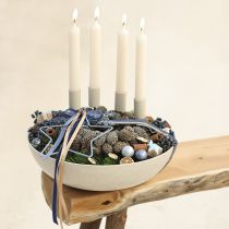 Artículo Candelabro de metal con varilla, beige, H11cm, 4 piezas