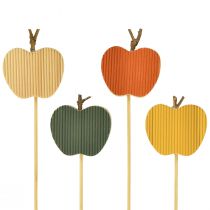 Artículo Tapón de flores otoño tapón decorativo madera manzana 5x5,5cm 8 piezas