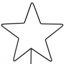 Artículo Grandes decoraciones de estrellas sobre una base de madera natural - negro, 60 cm - decoración elegante de la habitación 30x10x60cm 2ud