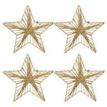 Artículo Estrella envuelta en yute decoración navideña rústica 20cm 4ud