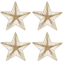 Artículo Estrella Yute Nochebuena Rústica Natural 30cm 4uds