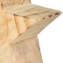 Artículo Estrella decorativa rústica de madera de paulownia - diseño natural, Ø 15 cm, 6 cm de grosor - decoración de madera versátil - 2 piezas