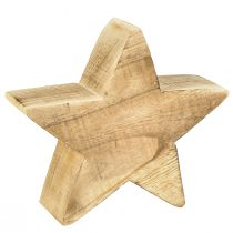 Artículo Estrella decorativa rústica de madera de paulownia - aspecto de madera natural, 25x8 cm - decoración versátil de la habitación