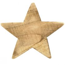 Artículo Estrella decorativa rústica de madera de paulownia - aspecto de madera natural, 25x8 cm - decoración versátil de la habitación