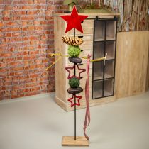 Artículo Estrella de pie decoración navideña yute rojo 13/18cm 4ud