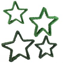 Artículo Estrella de pie decoración navideña yute verde 13/18cm 4ud
