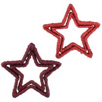 Artículo Estrella de pie decoración navideña yute rojo 13/18cm 4ud