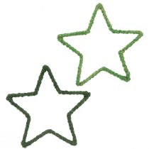 Artículo Estrellas yute para decoración navideña poinsettias verde 15cm 8uds