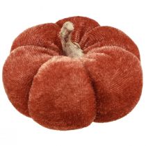 Artículo Calabazas de tela decoración de calabaza amarillo marrón aterciopelado Ø7cm 9 piezas