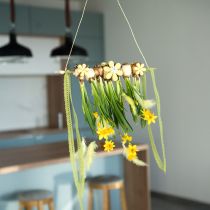 Artículo Decoración para esparcir madera con flores amarillas, decoración de mesa de verano, Ø2–6 cm, 20 unidades