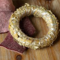 Artículo Anillo de paja en blanco para manualidades, para decoraciones y floristería DIY.
