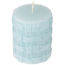 Artículo Velas de pilar rústicas 80/65 azul claro vela decorativa vela 2 piezas