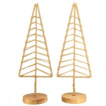 Artículo Soporte decorativo para árbol de Navidad metal madera natural Al. 39 cm 2 piezas