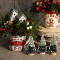 Artículo Mini árbol de Navidad artificial con nieve Ø5cm H10cm 6 uds
