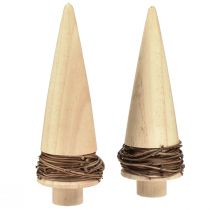 Artículo Árbol de Navidad madera natural decoración de mesa Navidad H18cm 2 piezas