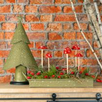 Artículo Árbol de Navidad metal madera estrellas verde plateado Al. 46,5 cm