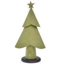 Artículo Árbol de Navidad metal madera estrellas verde plateado Al. 46,5 cm