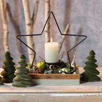 Artículo Decoración de mesa para árbol de Navidad con abetos flocados verdes de 16,5 cm, 4 piezas