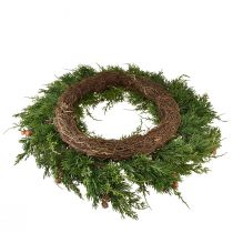Artículo Corona de abeto Thuja con yemas base corona de vid Ø50cm