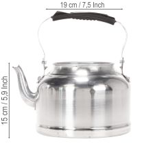 Artículo Tetera/maceta decorativa vintage, de metal con aspecto de zinc, Ø19cm H15cm