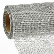 Artículo Camino de mesa gris con yute, tela decorativa 29×450cm - Camino de mesa elegante para la decoración de tu mesa festiva