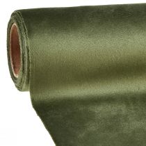 Artículo Camino de mesa de terciopelo verde oscuro, 28×270 cm - elegante camino de mesa de tela decorativa para decoración festiva