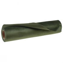 Artículo Camino de mesa de terciopelo verde oscuro, 28×270 cm - elegante camino de mesa de tela decorativa para decoración festiva