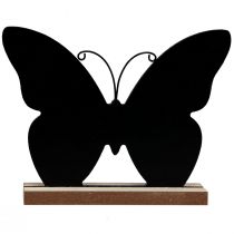 Artículo Decoración de mesa decoración de madera mariposa negro natural 12cm 6ud