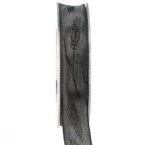 Artículo Cinta de luto cinta decorativa plateada negra con orejas A40mm L25m