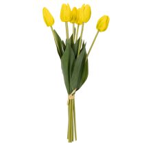 Artículo Flores de tulipán artificiales para una decoración primaveral realista en el salón o la oficina, 40 cm, 7 piezas