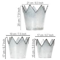 Artículo Juego de 3 macetas decorativas de metal zinc Ø21,5/19,5/17 cm