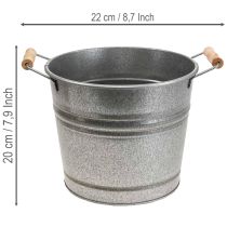 Artículo Maceta/cubo decorativo de metal vintage, Ø22cm, H20cm