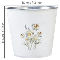 Artículo Maceta de metal blanco, Ø16cm H14.5cm