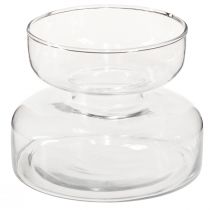 Artículo Florero florero bulboso de vidrio Rikkie en transparente Ø13cm H10cm 2ud