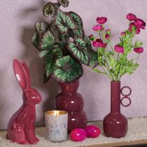 Artículo Jarrón moderno y artístico con cuello largo y asas redondas para interiores elegantes, 24 cm.