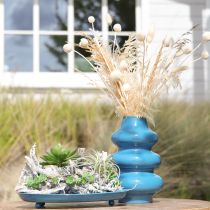 Artículo Jarrón, complemento para el hogar con superficie ondulada para un ambiente moderno, 23cm