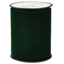 Artículo Cinta de terciopelo verde cinta ancha terciopelo verde oscuro 100mm 8m