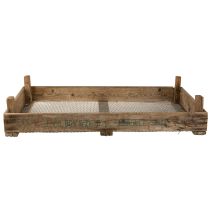 Artículo Caja de madera vintage con rejilla metálica, estilo rústico, colador de cebollas, decorativa, 75×50×14cm