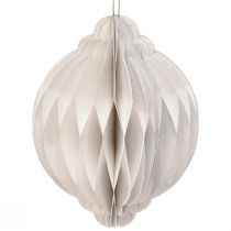 Artículo Bola alveolar Bola navideña papel blanco FSC Ø15cm H20cm