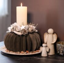 Artículo Anillo decorativo de papel con forma de calabaza y diseño de panal de abeja, 24 cm, 4 unidades