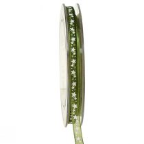Artículo Cinta navideña con estrellas cinta decorativa verde organza 6mm 20m