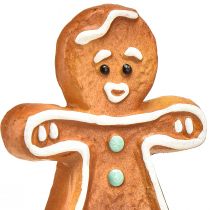 Artículo Decoración navideña pan de jengibre de cerámica mujer y hombre 7cm 6ud