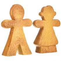 Artículo Decoración navideña de hombre y mujer de jengibre de cerámica de 16 cm, juego de 2 piezas